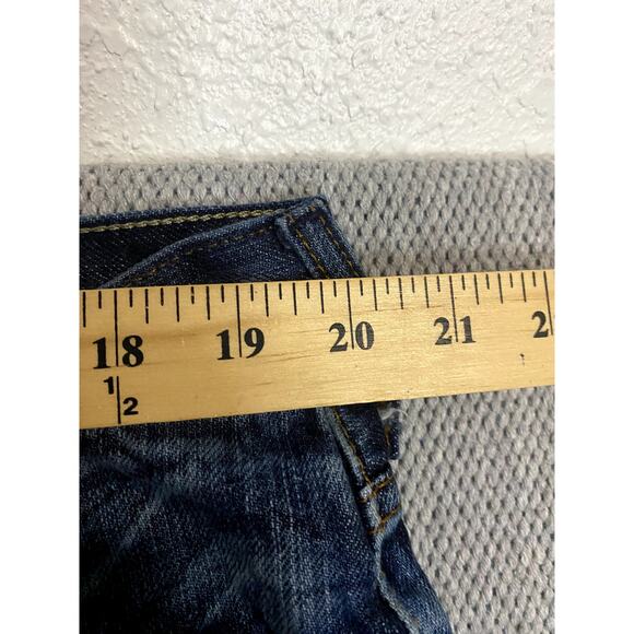 Guess Premium Cliff Boot Cut Jeans Men 40x32 Blue Fade Whiskered Loose Wide - Picture 11 of 16